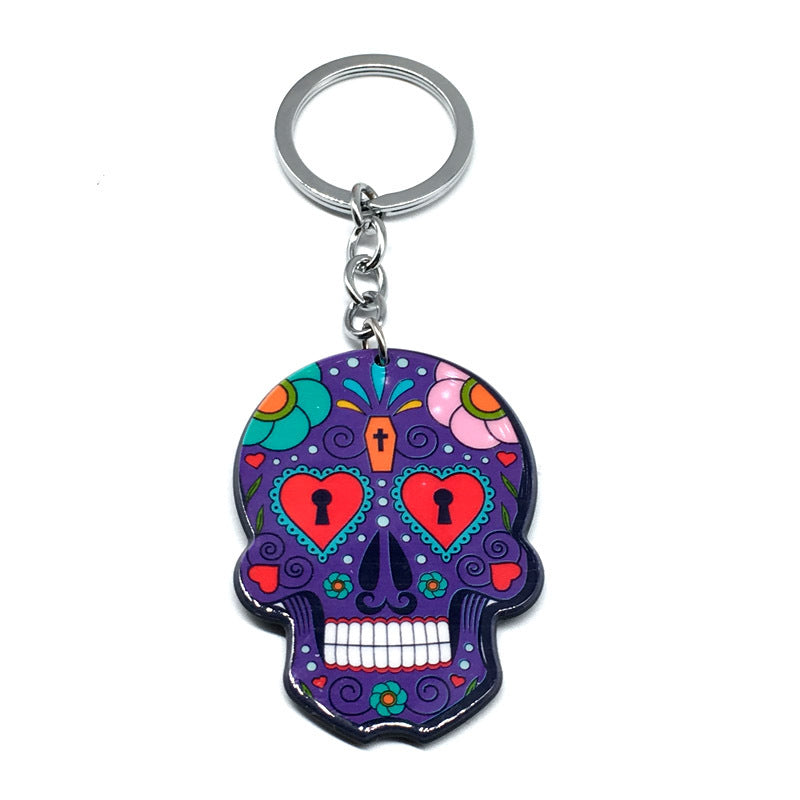 Wholesale Acrylic Halloween Mexican Skull Keychain